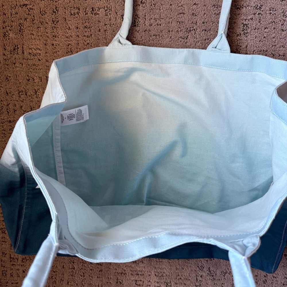 Athleta Blue Canvas Tote Bag with Ombré Design - Picture 3 of 8